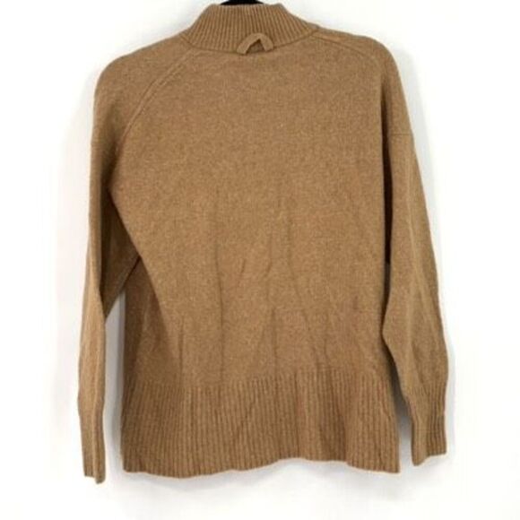 Everlane Tan The Cozy-Stretch Knit Long Sleeve Mock Neck Pullover Sweater Small - Picture 4 of 10